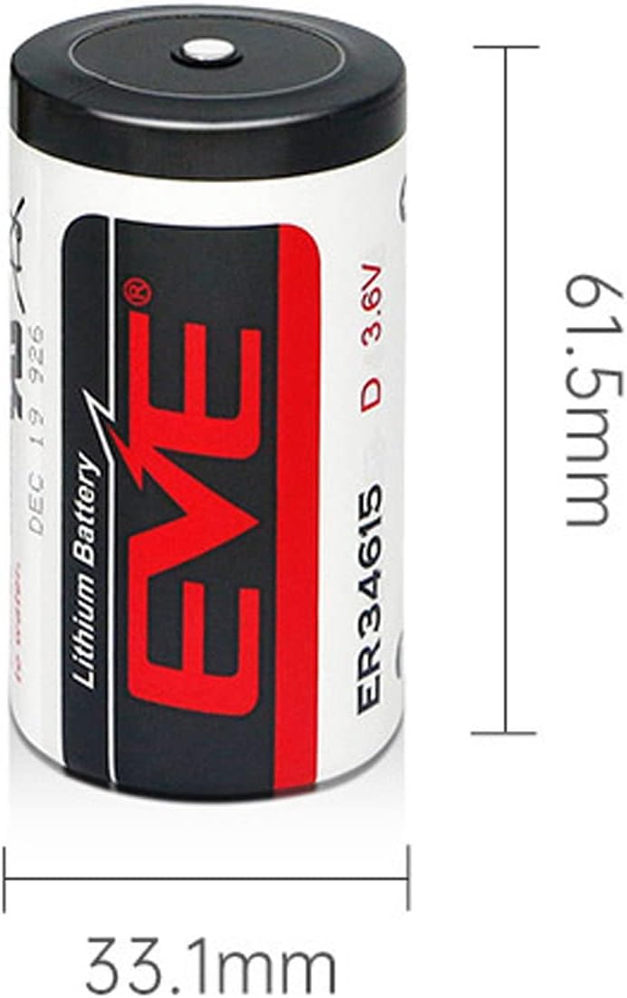 EVE ER34615 3.6V Lithium D Size Battery (Can be used instead of SAFT LS 33600 D size 3.6V Battery)19000mAh Li-SOCL₂ Non-Rechargeable Battery - 1 piece