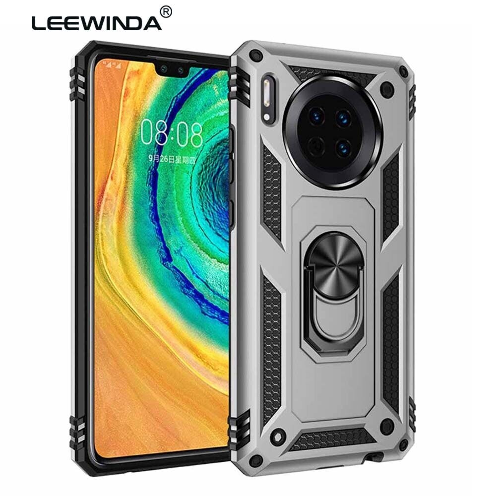 xprmy for Huawei Mate 30 phone Case Luxury Armor Shockproof TPU PC 2 in 1 360 Degree Rotating Holder Ring Back Cover