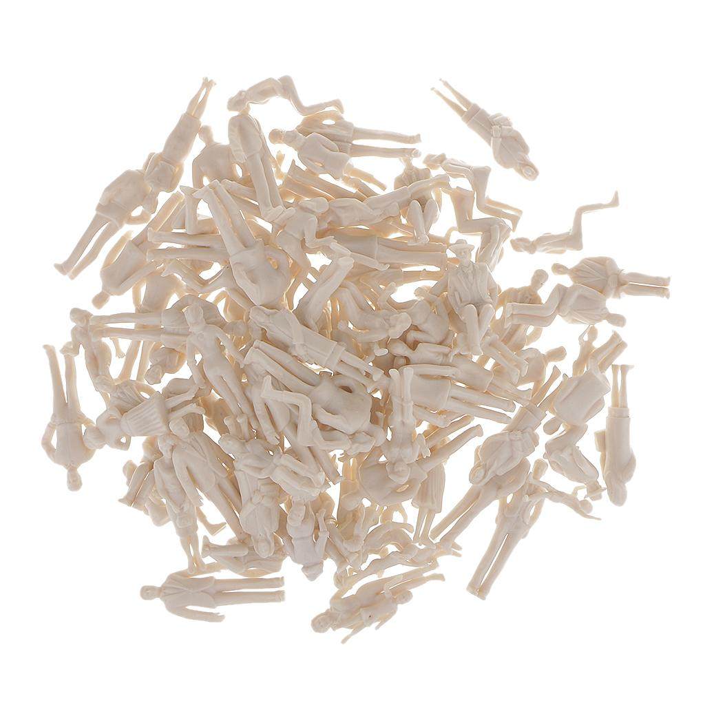 100pcs Unpainted 1:25 Scale Model Standing Figures Train Street Layout ACCS. 