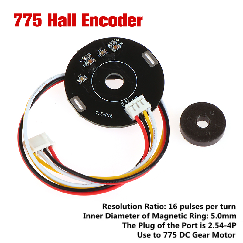 775-P16 Double Hall Magnet Encoder Code Plate Magnetic Induction Rotation Speed Direction Sensor Use To 775 DC Gear Motor Hudduo