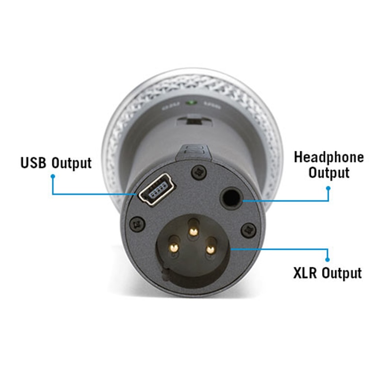 Samson Q2U Handheld Dynamic USB Microphone with XLR Headphones port mic for podcasting radio and YouTube videos. 