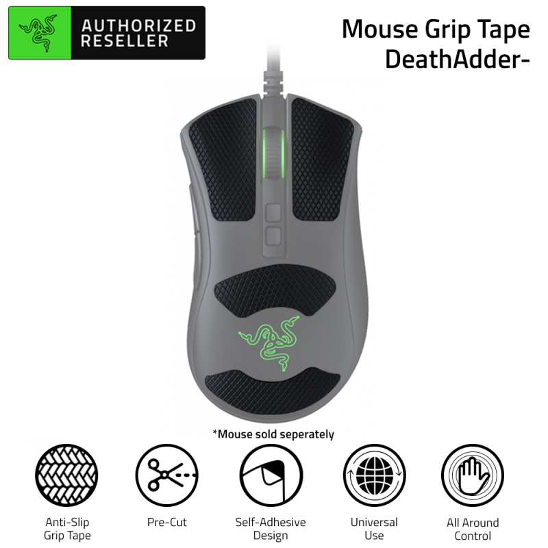 Upscaled Quality - Razor mouse grip tape non-slip, sweat-puff, sustainable, specific cut mouse non-slip sticker - Sustainable Option. 