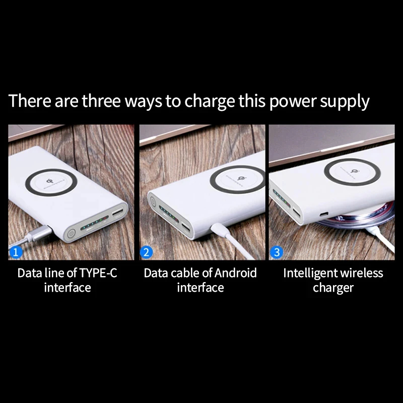 200000mAh Power Bank Two-Way Wireless Fast Charging Powerbank Portable Charger Type-C External Battery For iPhone xiaomi Samsung. 