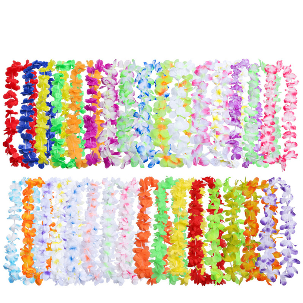 50pcs Hawaiian Garland Multi-color Multi-functional Hawaiian Party Decoration For Graduations Beach Parties. 