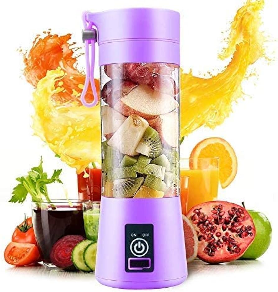 Plastic Portable Electric Usb Juice Maker Juicer Bottle Blender Grinder Mixer,Rechargeable Juicer Bottle With 6 Blades,Fruit Juicer For All Fruits,Juice Maker Machine,10 Watt,Multi,175 Watts