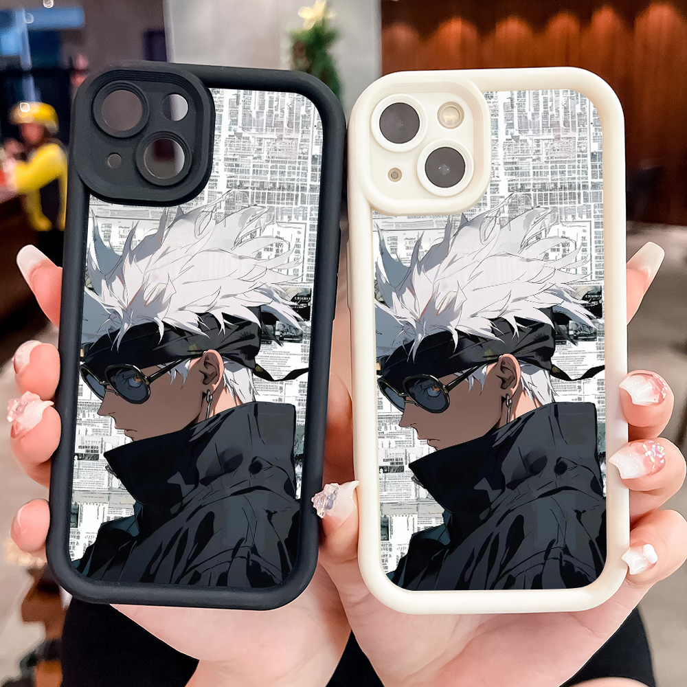 Jizetin for OPPO A18 A38 Back Cover Satoru Gojo Poster Ladder Camera Soft Rubber Mobile Phone Case. 
