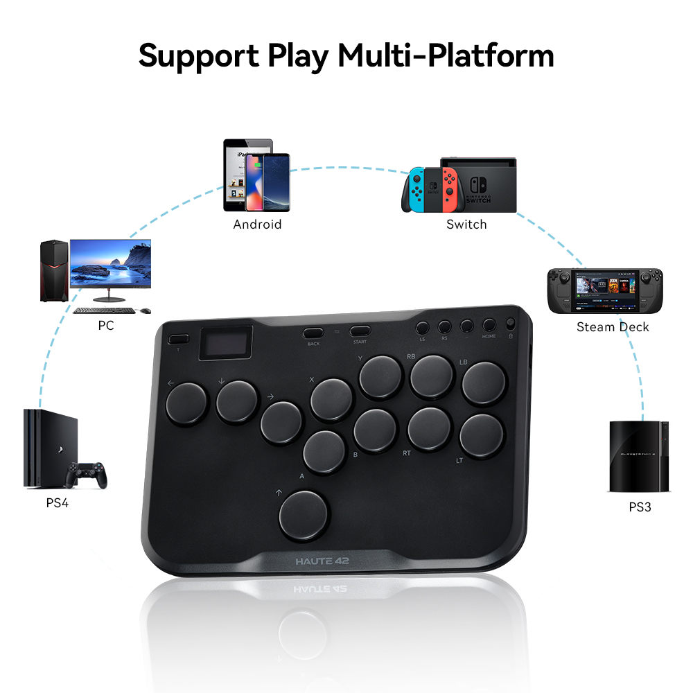 Haute42 Cosmox Mini Arcade Joystick Hitbox Controller Keyboard Leverless Hitbox Fightstick For Ps4 /PS5/Switch Arcade Stick PC. 