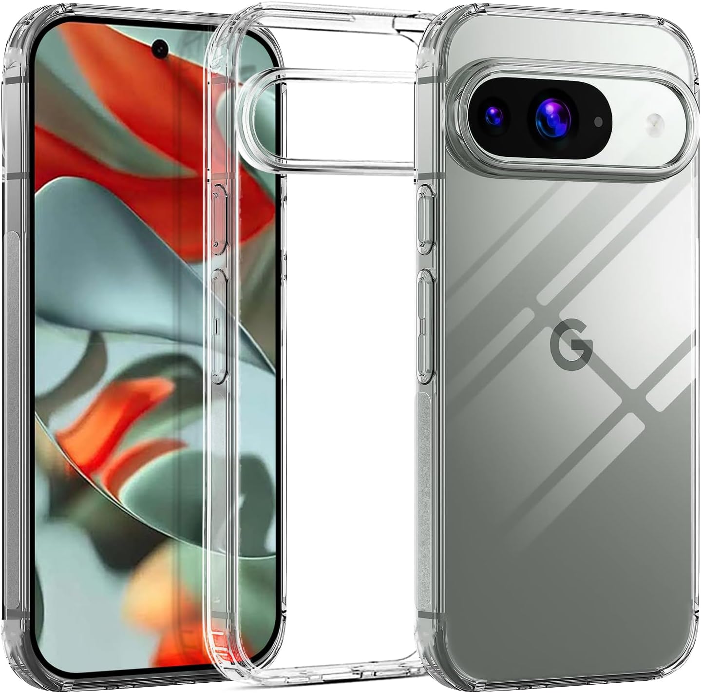 Anti Yellow Unique Case For Google Pixel 9, Pixel 9a, Pixel 9 Pro, Pixel 9 Pro XL, Clear Hard Transparent Phone Back Cover. 