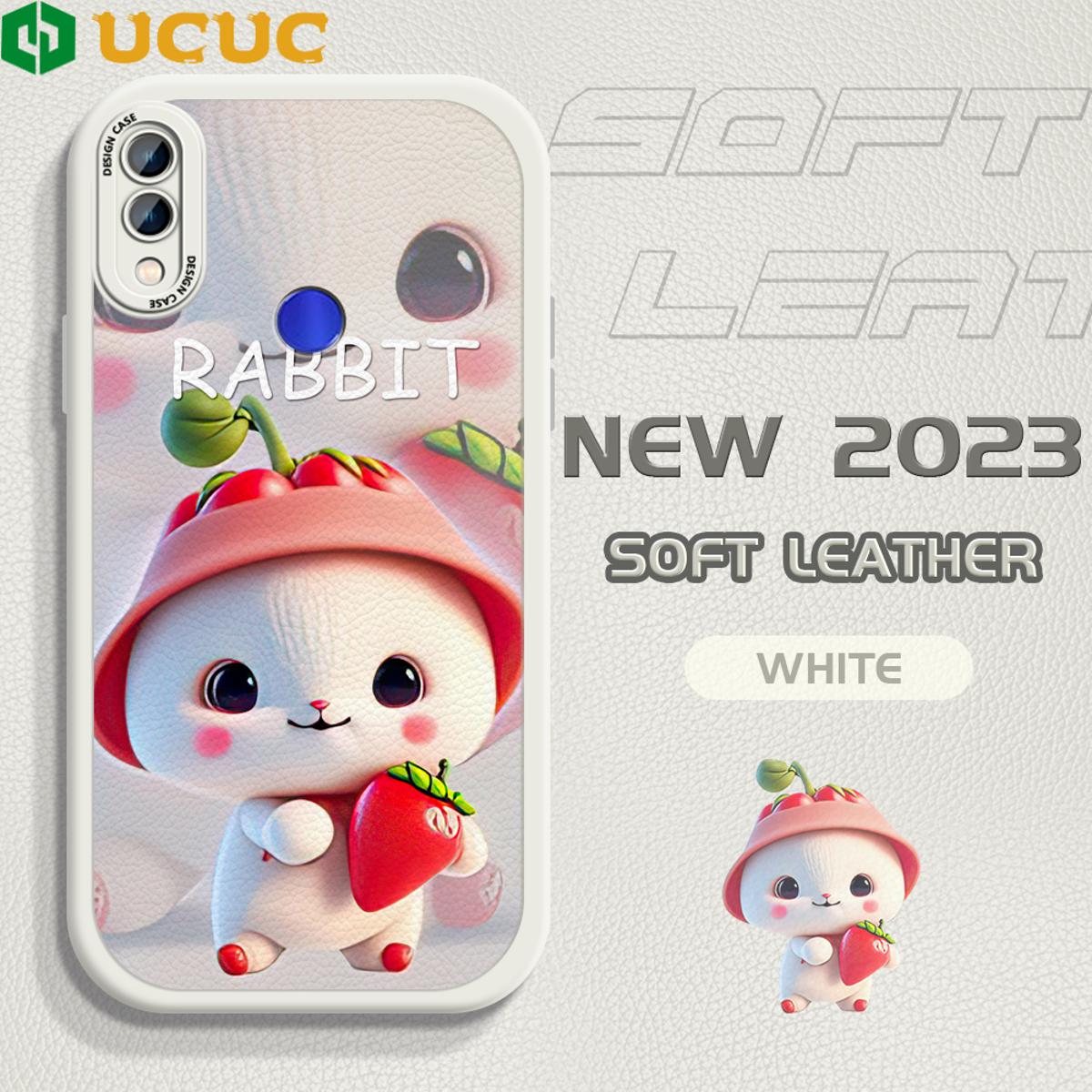 UCUC for Redmi Note 7 Note 7 Pro Back Cover Red Hat Strawberry Bunny Leather Phone Case Ultra Thin Soft Drop Protection Case