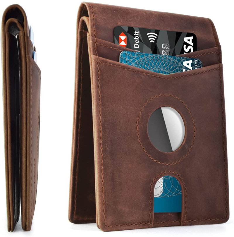 thin FI multi ot men's creatie wallet with beautiful money clip, new traer Airtag protectie card bag