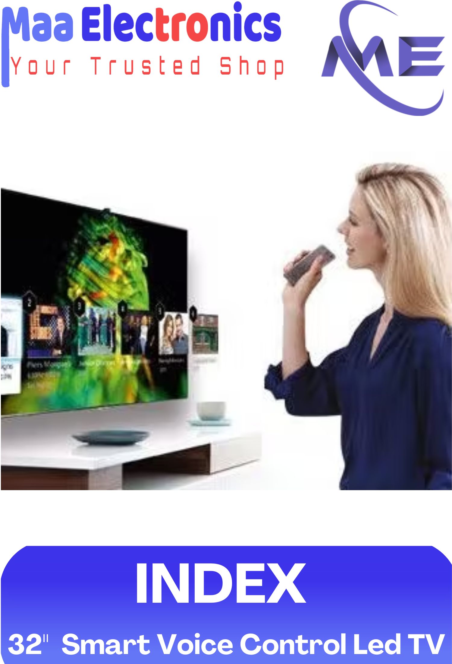 INDEX 32"  Smart Frameless Voice Control Led TV. 