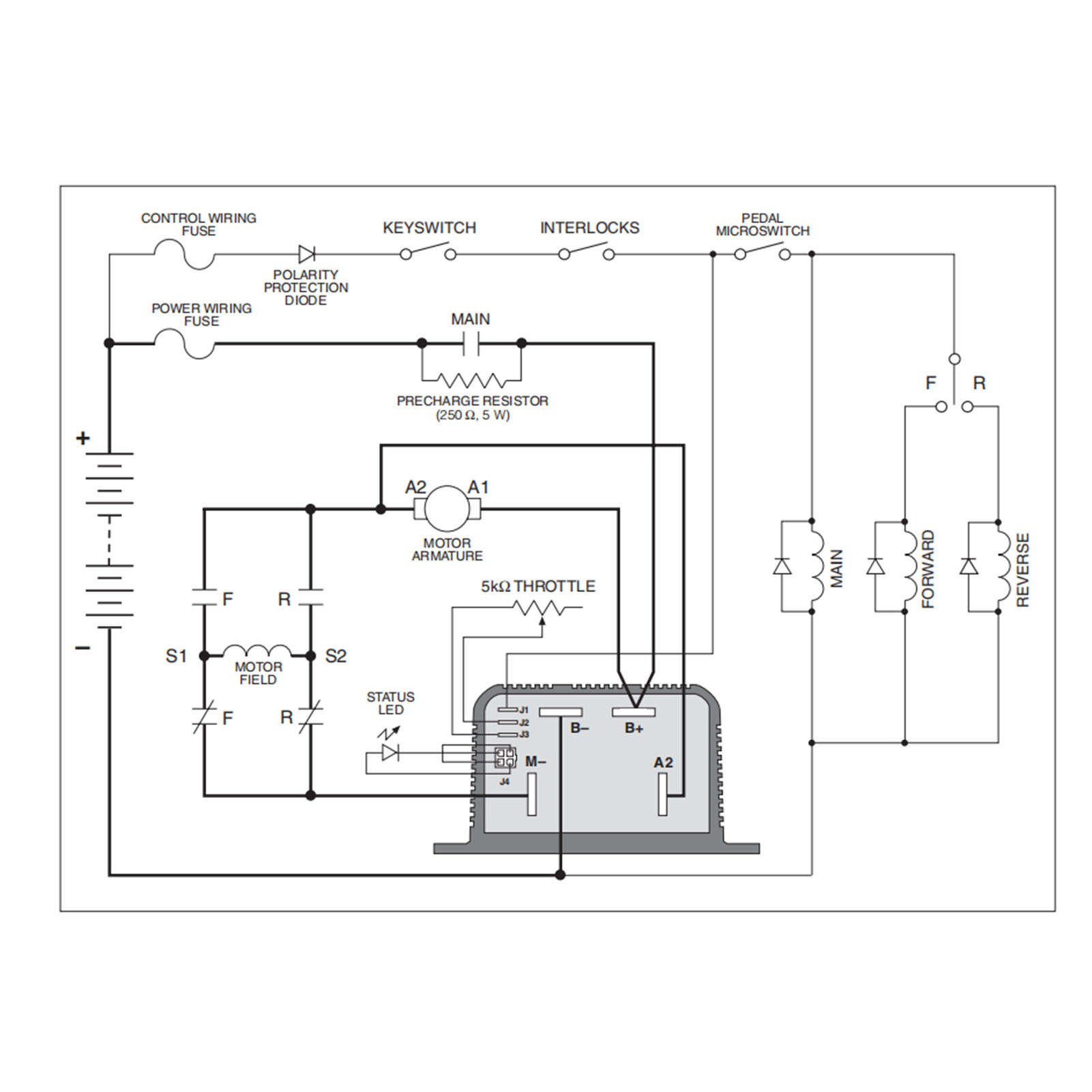 Programmable DC Motor Controller 275A 24V-36V Smooth Silent Control for Curtis 1204-004 Or 1204 Controllers. 