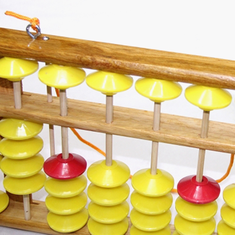 Chinese Abacus 13 Column Wood Hanger Big Size Non-Slip Abacus Chinese Soroban Tool In Mathematics Kids Math Education Toy 58Cm. 