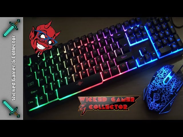 UrChoiceLtd K-13 Keyboard Mouse Combo Rainbow Backlit Multimedia Ergonomic Usb Gaming Keyboard + Wired 2400DPI 4 Buttons Optical LED Usb Gaming Mouse Sets + Gaming Mouse Pad 220*180*5mm Standard Size.