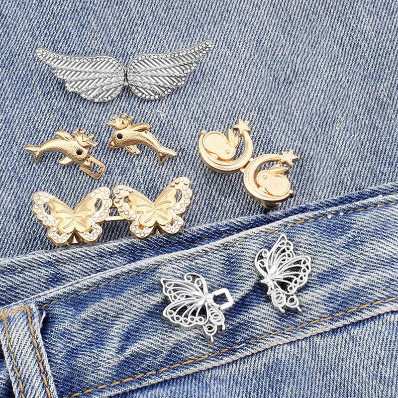 Jeans Waist Snaps Button Waist Tightening Tool No Sewing Waist Adjustment Modification Fixed Button Set Chinese Knot Button. 