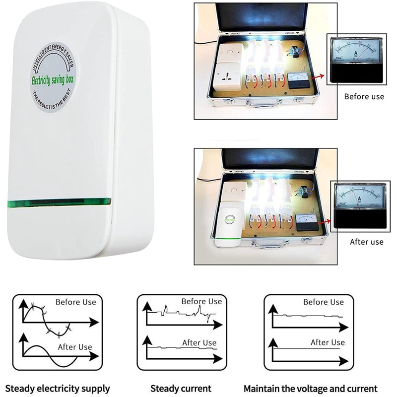 2PCS Power Save, Energy Saver, Electricity Saving Box Household Office Market Device Electric Smart US Plug. 