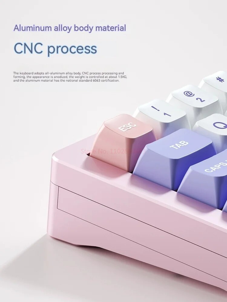 WEIKAV Sugar65 Wired Mechanical Keyboard Aluminum Kits Customized Gasket Multifunctional Knob Hot Plug RGB Gaming Keyboard gift.