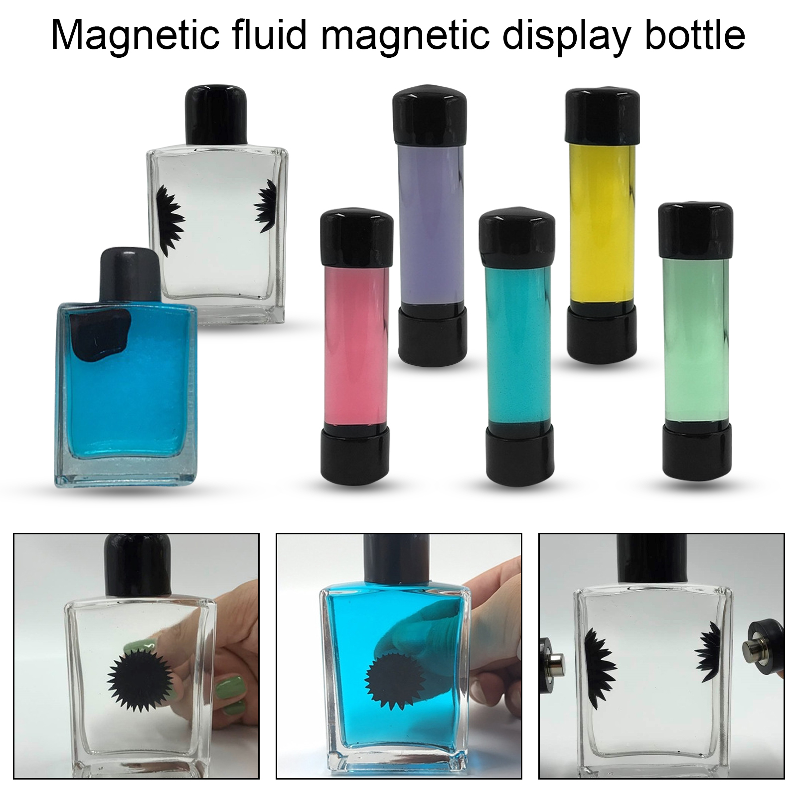 Ferrofluid Bottle Fascinating Magnetic Ferrofluid Liquid Display Bottle. 