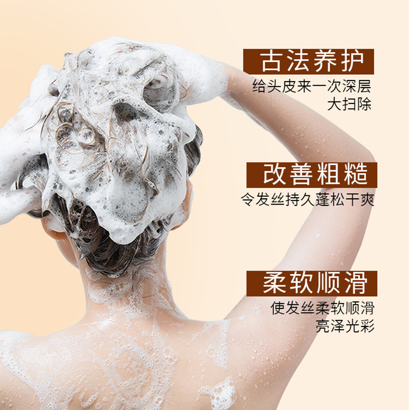 Hot-Selling Genuine Goods Black Ganoderma Lucidum Polygonum Multiflorum Shampoo Anti-Dandruf and Relieve Itching Shampoo Anti-Hair Removal and Hair Loss Prevention. 
