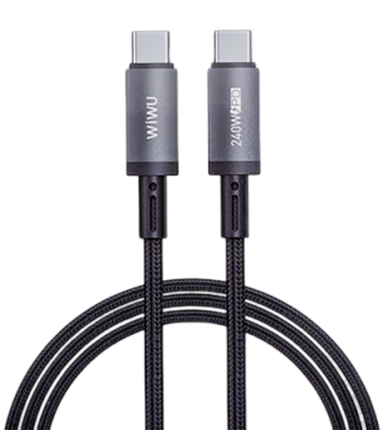 WiWU 1M Aluminum alloy Nylon braided TITAN LINK Series Charging Cable with 240W USB-C to C #Wi-C058. 