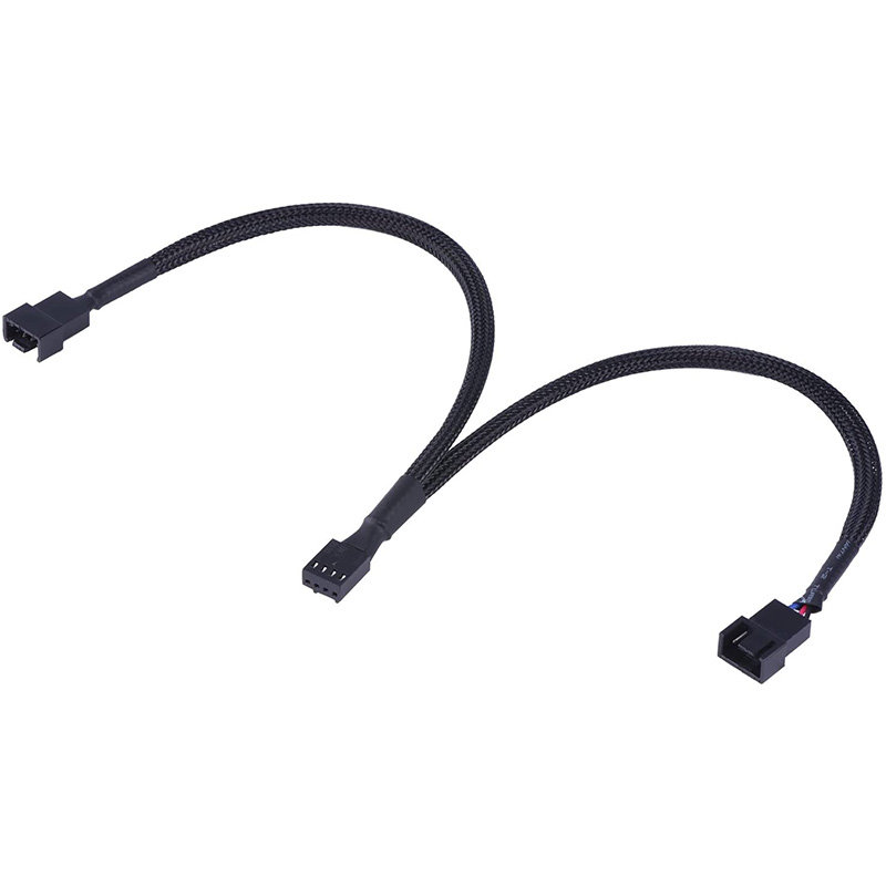 4 Pack PWM Fan Splitter Cable Y Splitter Computer PC Fan Power Cable 4 Pin 1 to 2 Converter, Black Sleeved Braided. 