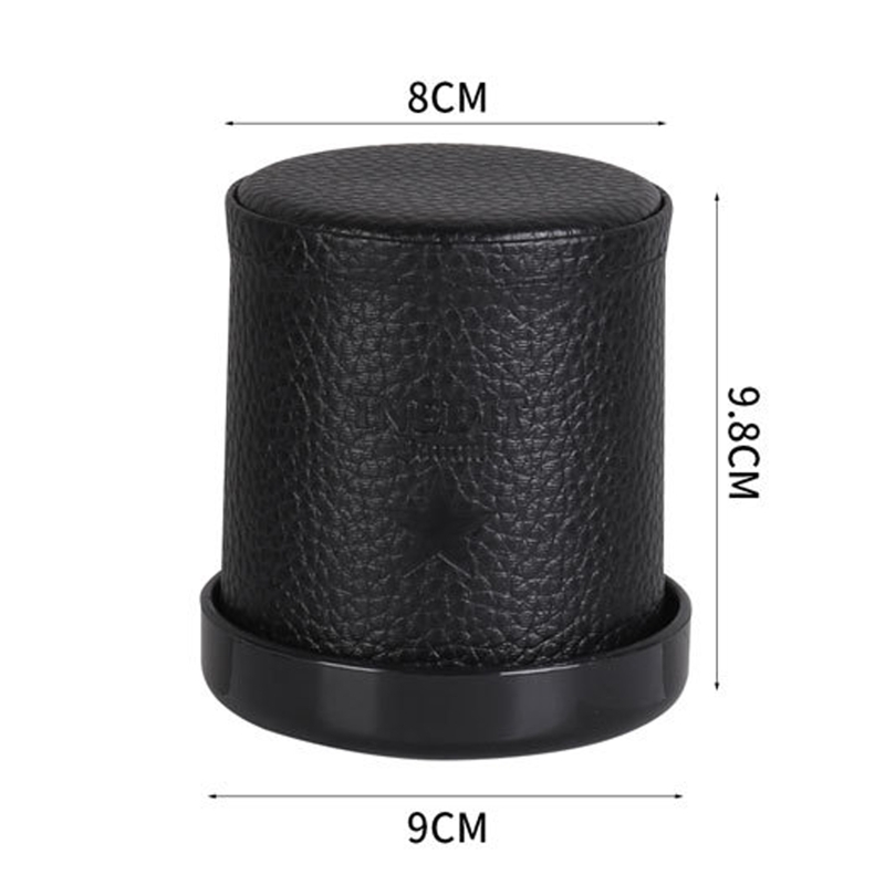 Leather Dice Cup with Lid Green Red Lining Interior Quiet in Shaking for Liars Dice Farkle Yahtzee Board Games, Black. 