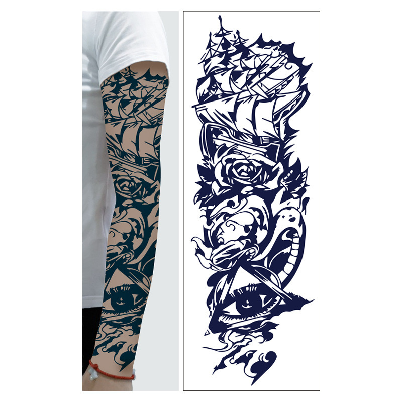 Juice herb full arm tattoo sticker 15 days waterproof sweat male and female artificial flower arm full arm tattoo semi-permanent tattoo sticker
