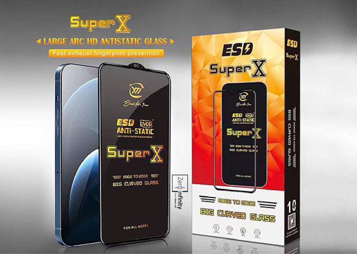 SuperX Tempered Glass SuperX 0.3mm Anti-Static Tempered Glass Full Glue Coverage Screen Protector For iPhone