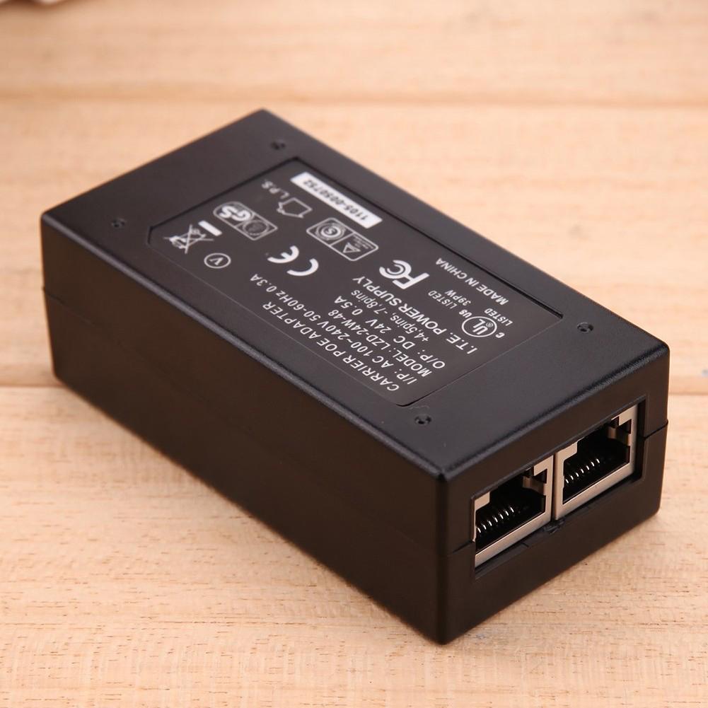 POE Power Supply DC Adapter 24V 0.5A 24W Desktop POE Power Injector Ethernet Adapter Surveillance CC. 