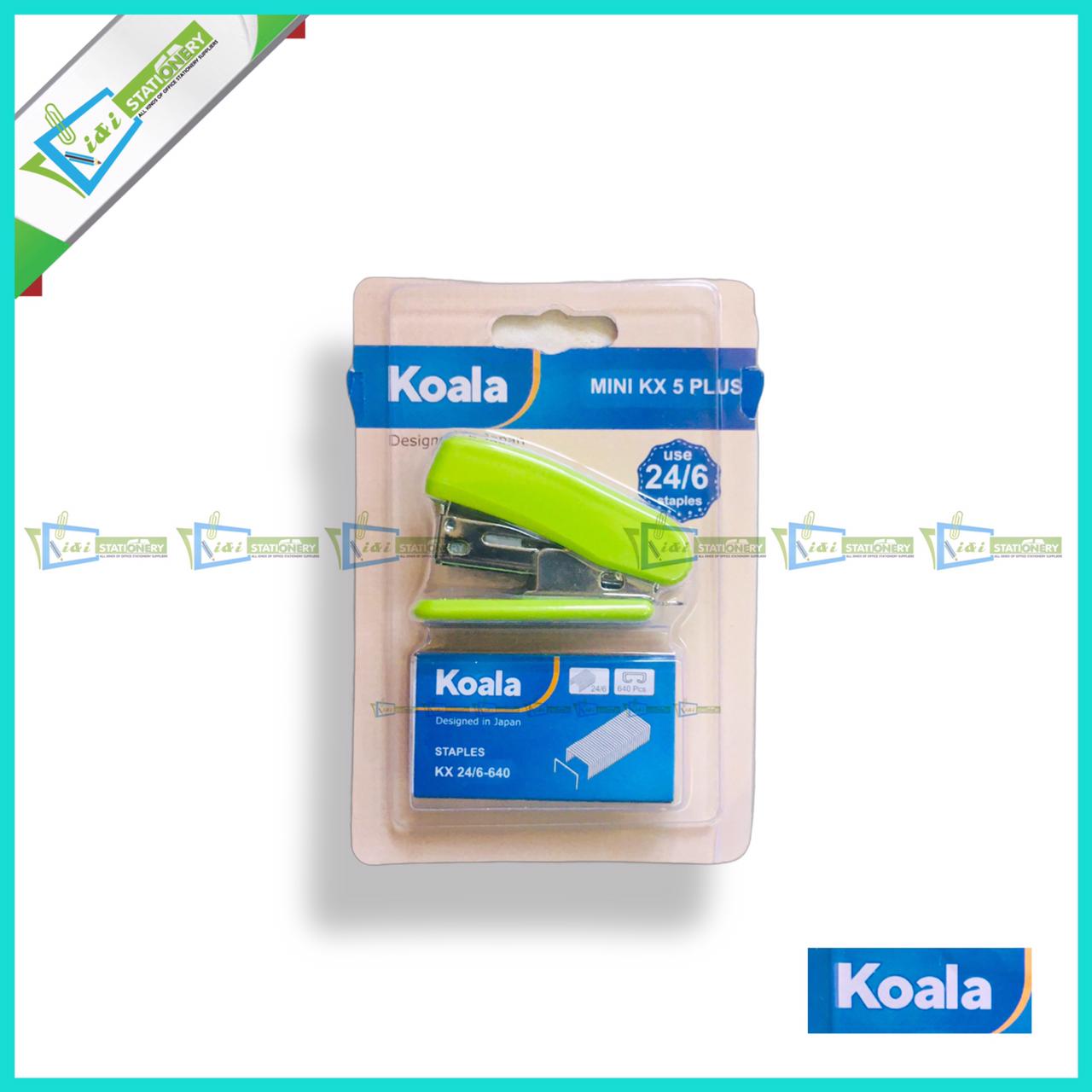 Koala KX5 PLUS Mini Stapler Set with Stapler Pin (24/6)-Random Color -1pcs. 