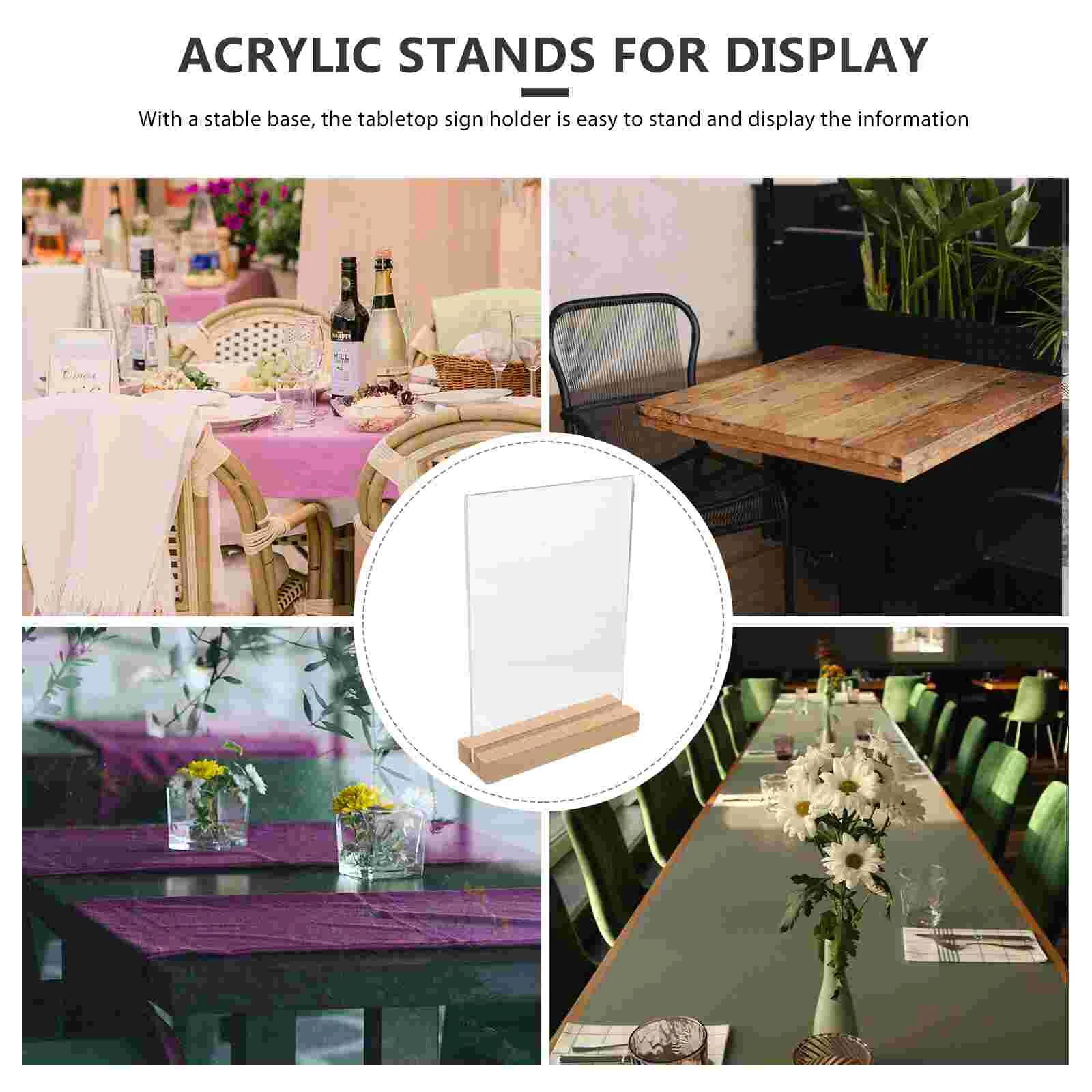 Menu Sign Holder Acrylic Table Rack Picture Frame Stand Poster Stands Display Base L-shaped. 