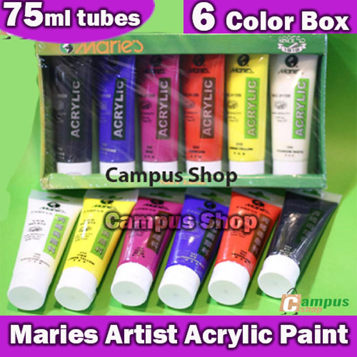 Maries Acrylic Colour Set-75ml-6Pcs