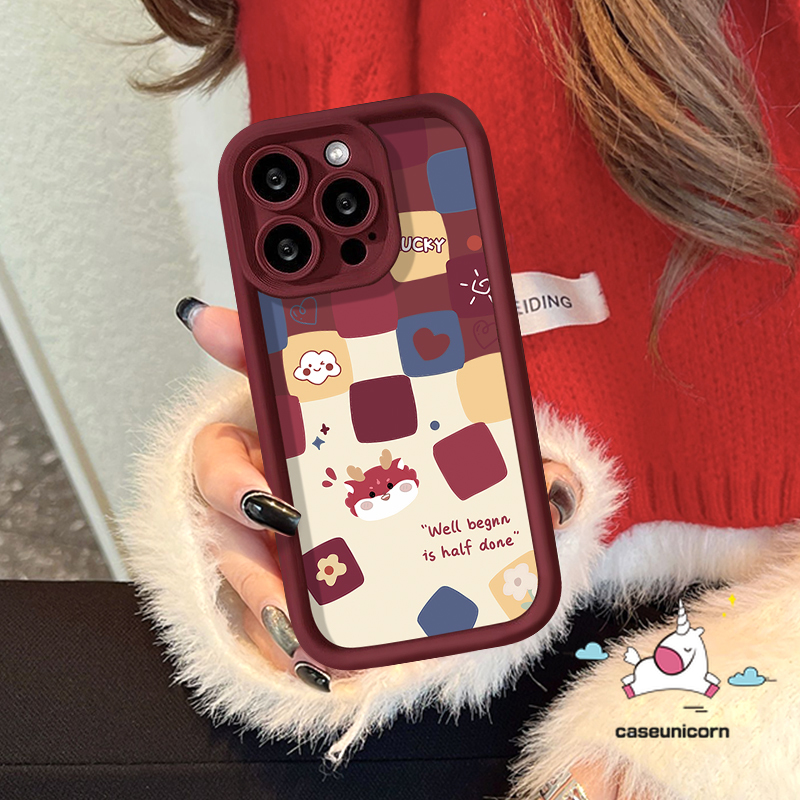 Chinese New Year Red Phone Casing Compatible For IPhone 13 12 15 11 14 Pro Max 7Plus 15 8 7 6 6S Plus XR XS Max X SE 2020 Angel Eyes DropSum Colours Soft Cover. 