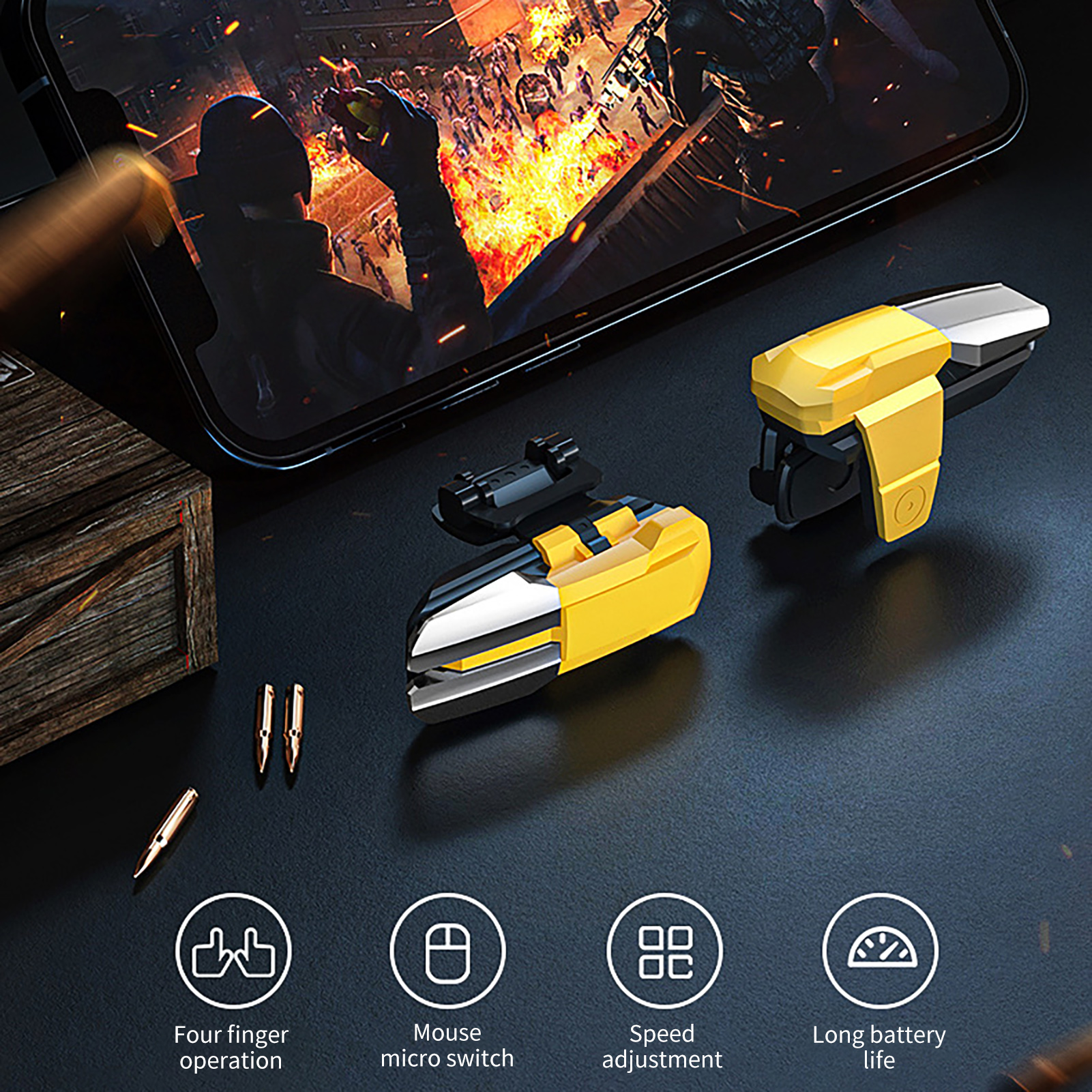 Gaming Trigger Long-lasting Video Games Phone External Gaming Controller. 