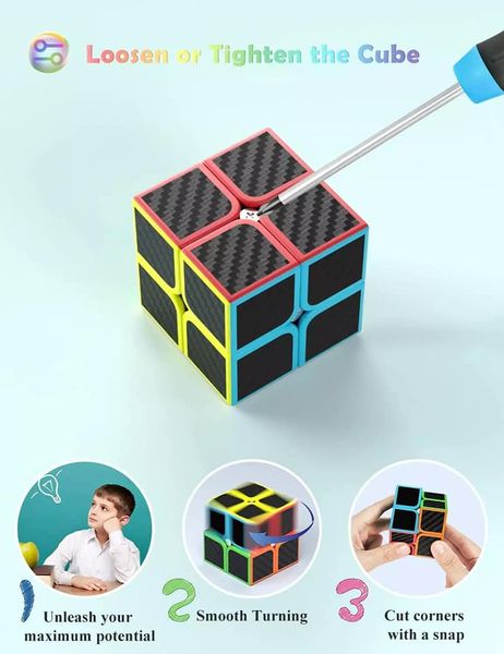 Magic Cube 2x2x2 Carbon Fiber Speed Cube 2x2 Moyu Cube 2*2 Game Puzzle Neo Cubo Magico Toys For Children. 