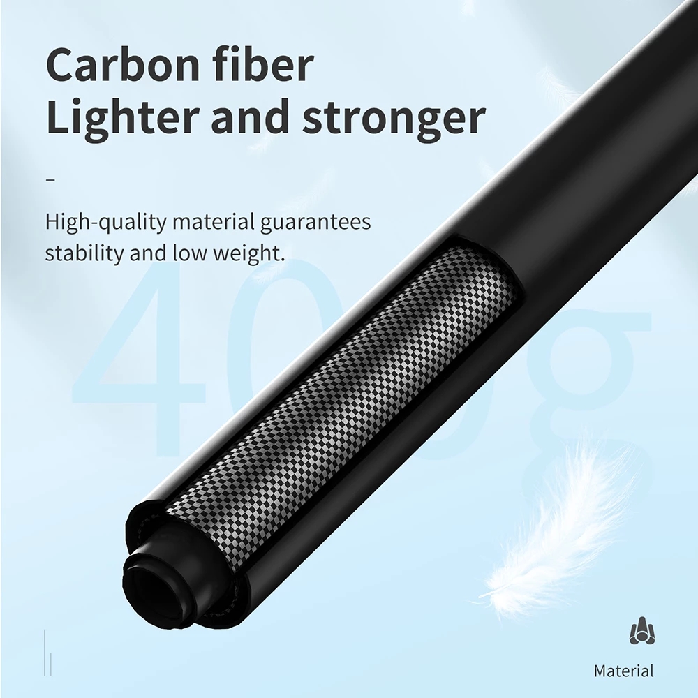 TELESIN 3M Selfie Stick Carbon Fiber Monopod Adjustable Length 1/4 Screw Hole For GoPro 11 10 9 Osmo Action Insta360 X2 X3 Sjcam. 