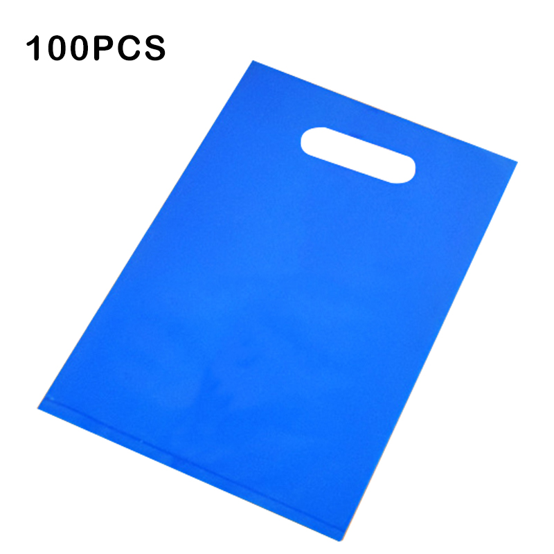 100 Pcs Customized Logo Color Shopping Bag With Handle Plastic Gift Bag Businss Customer Plastic Bag(excluding printing fee). 