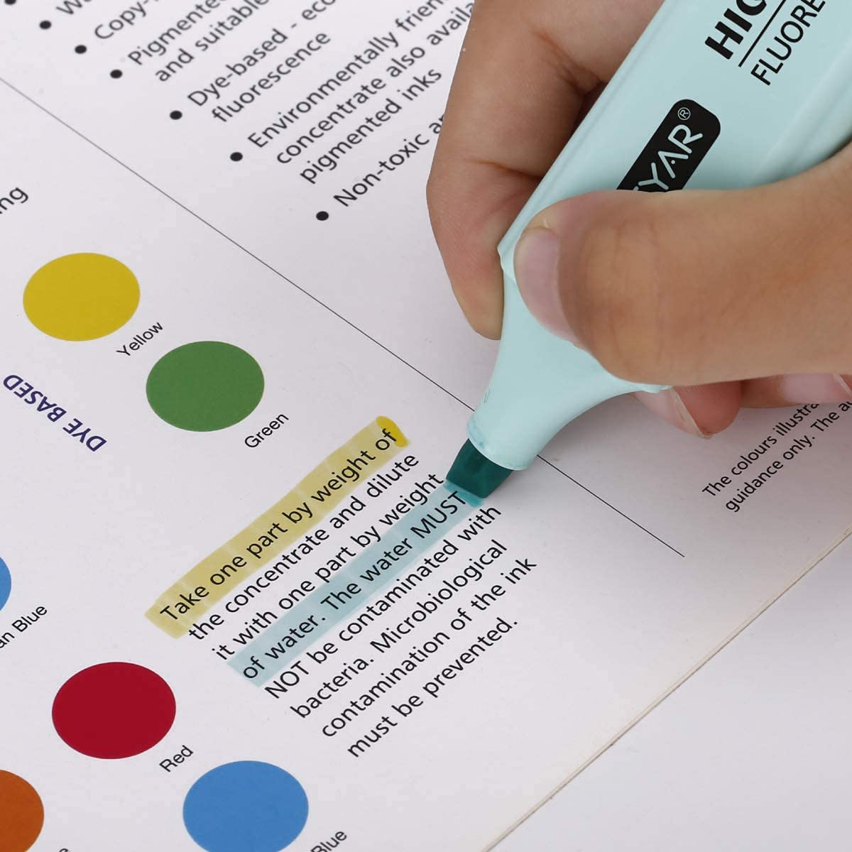 Highlighter Pen Pastel color Highlighter 6pes Set Multi-coloured. 