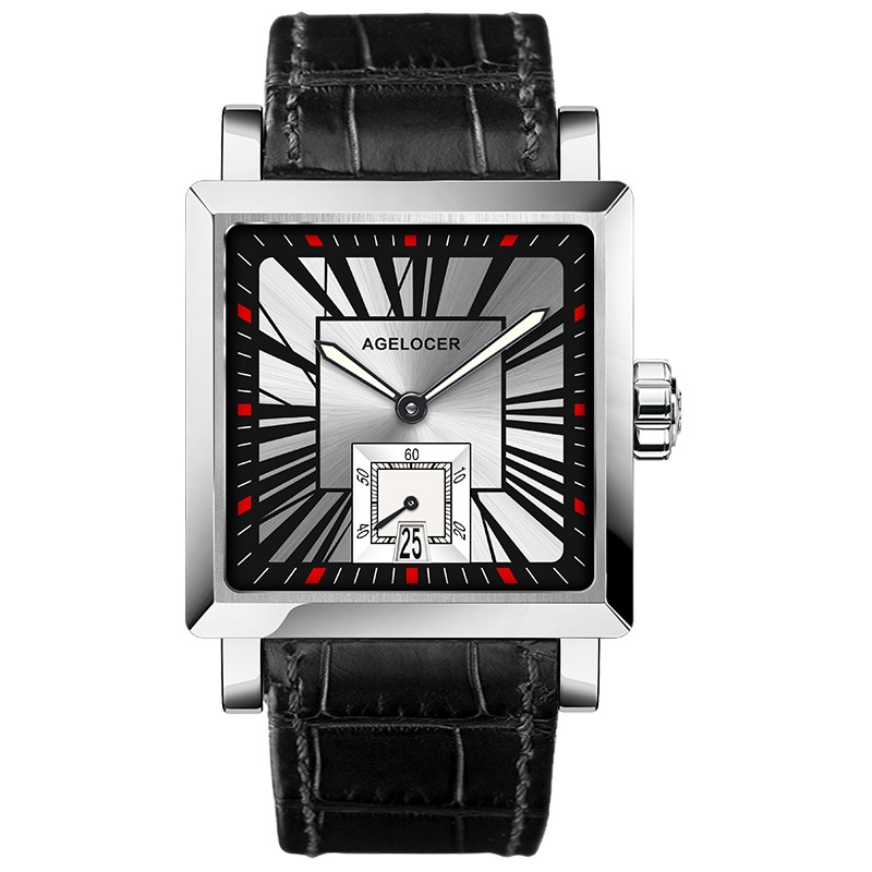 AGELOCER Codex Men's Square Business Formal Automatic Mechanical Watch Birthday Gift for Men