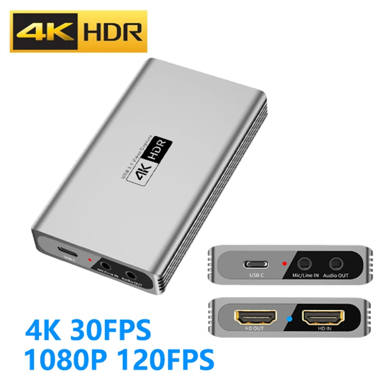 USB3.0 Video Capture Input 4K 60Hz Output 4K 30Fps 1080P 120Fps Board Capture Streaming for 4 X Capture Card(A) Easy Install. 