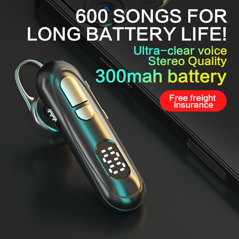 【FUPANG】[CVC 6.0 Bluetooth 5.1] Bluetooth 5.1 earphones with mic sport running headsets with LED digital display Noise Cancelling stereo earpieces running, sports, fitness, gym. 