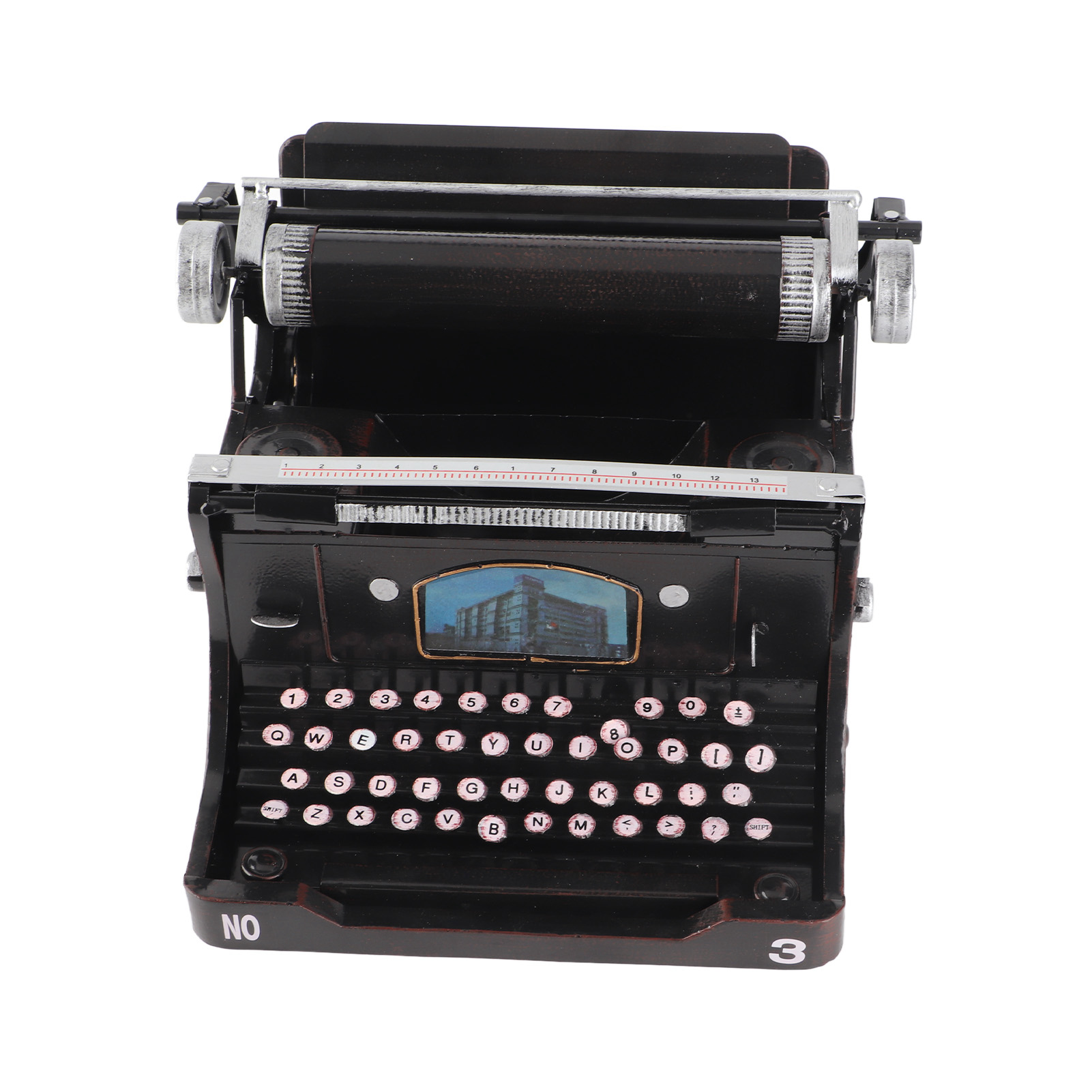 Black Portable Typewriter Rust Resistant Antique Typewriter Model Exquisite Show Taste Widely Applicable Perfect Gift for Home. 