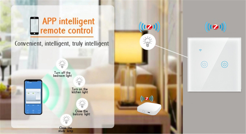 Nax 1/2/3/4 Gang Zigbee Smart Touch Switch Home Wall Button For Alexa And Google Home Assistant Eu Standard Smart Life App. 