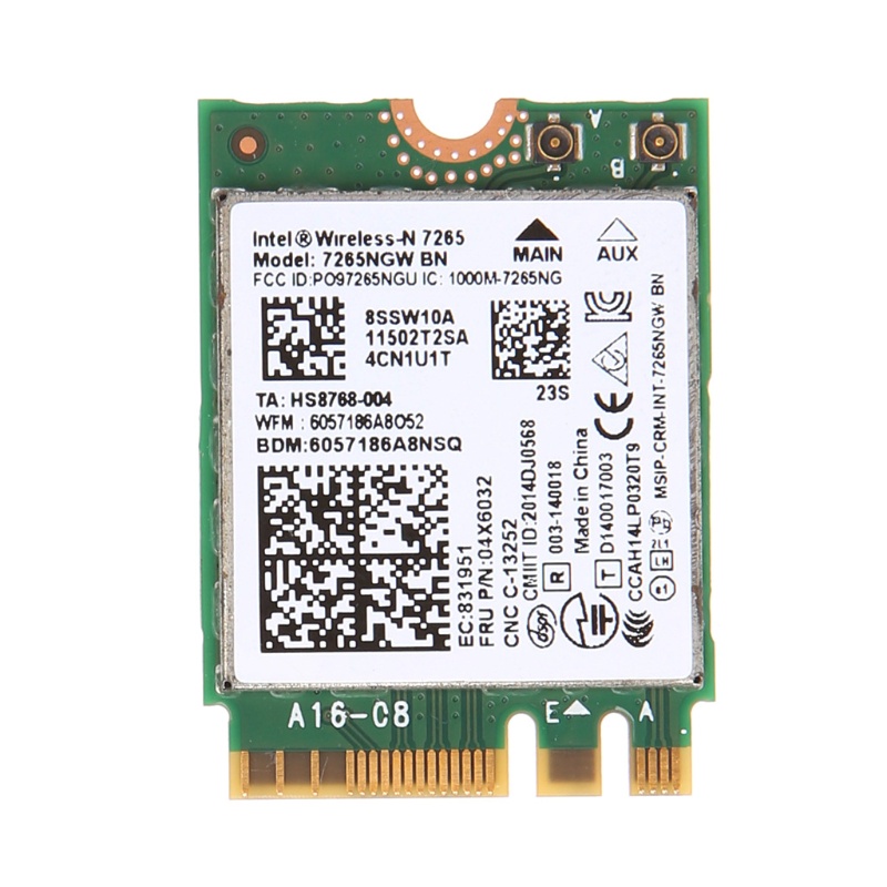 btsg For Intel Wireless-N 7265 7265NGW BN Dual Band 2x2 Wi-Fi Bluetooth-compatible. 