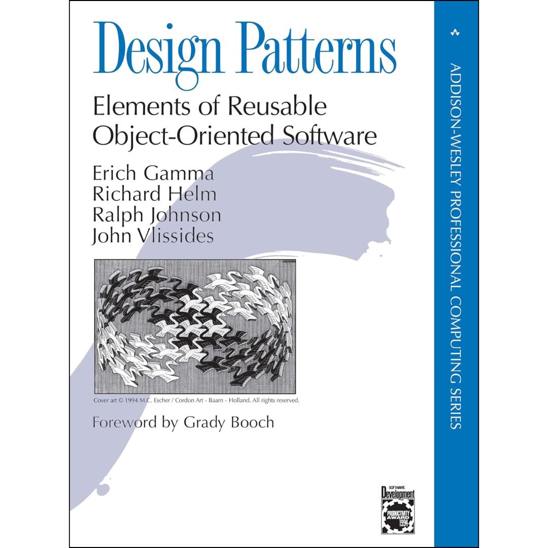 Design Patterns: Elements of Reusable Object-Oriented Software  by Erich Gamma , Richard Helm , Ralph Johnson , John Vlissides , Grady Booch (Foreword) , First Edition