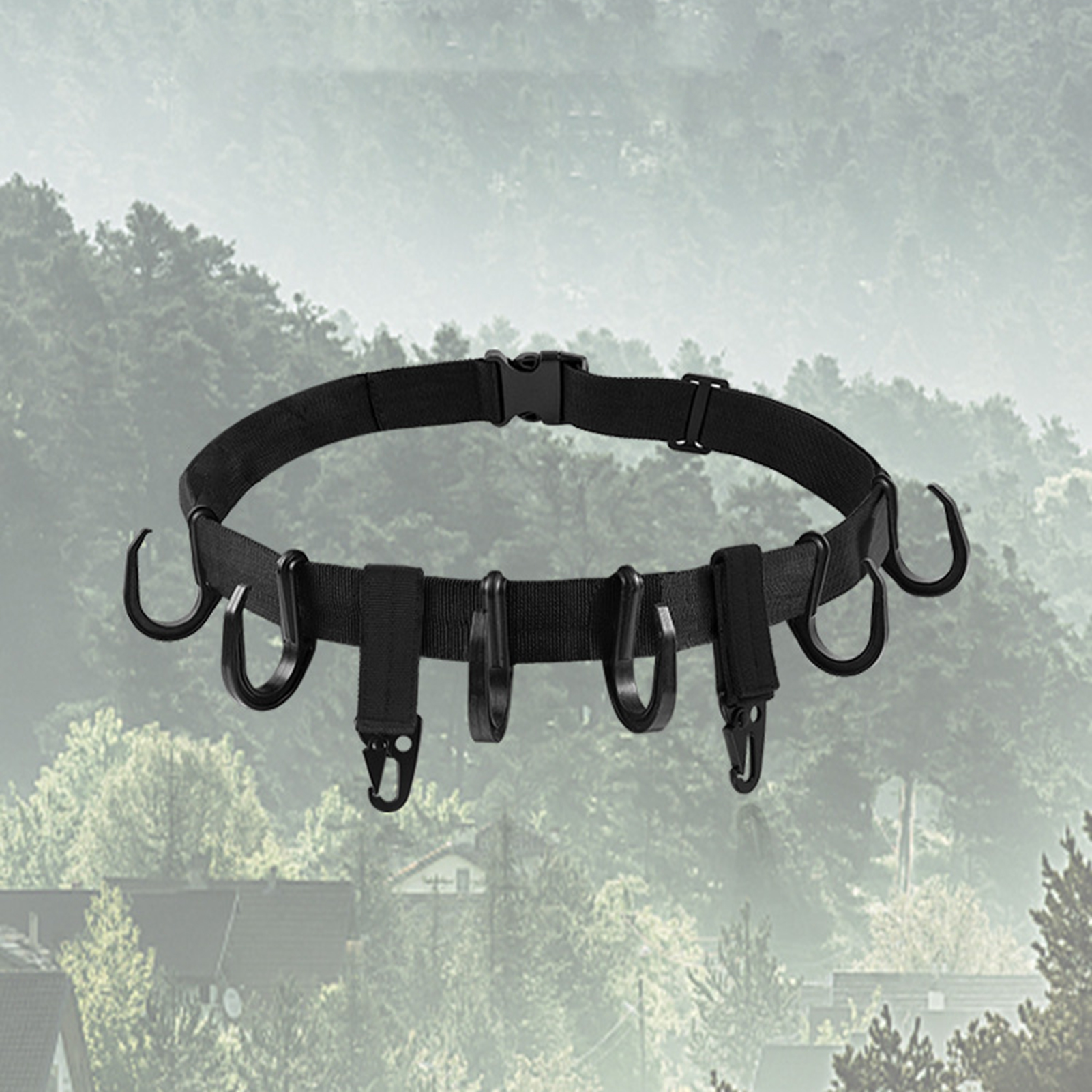 Multi-hook Hanger Strong Load-bearing Hunting Gear Hanger with Quick Release Multi-hook Tree Stand Strap Holder less Than Treestand Strap Hanger. 