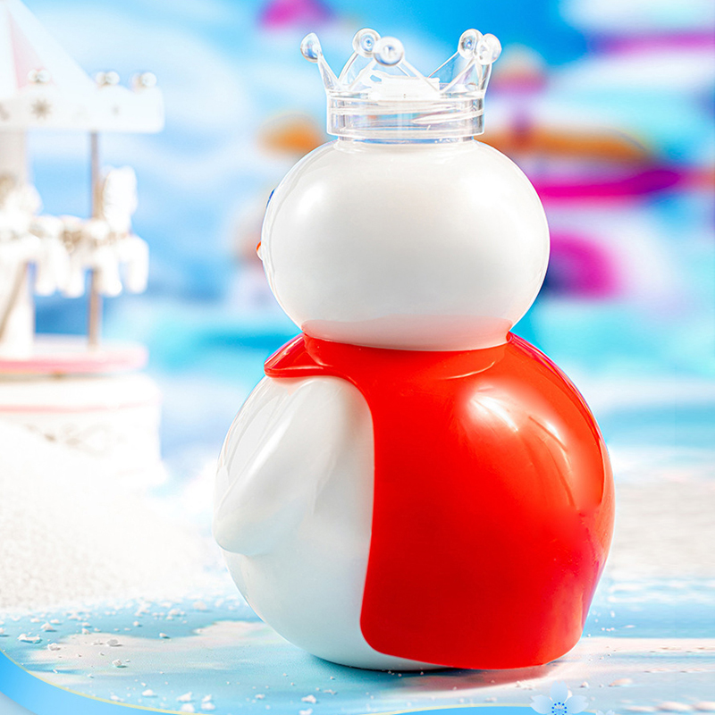 Tumbler Snowman Drinking Milky Tea Cup With Straw 700ML Cute Water Bottle BPA Free With Crown Cover-Cola Kids. 