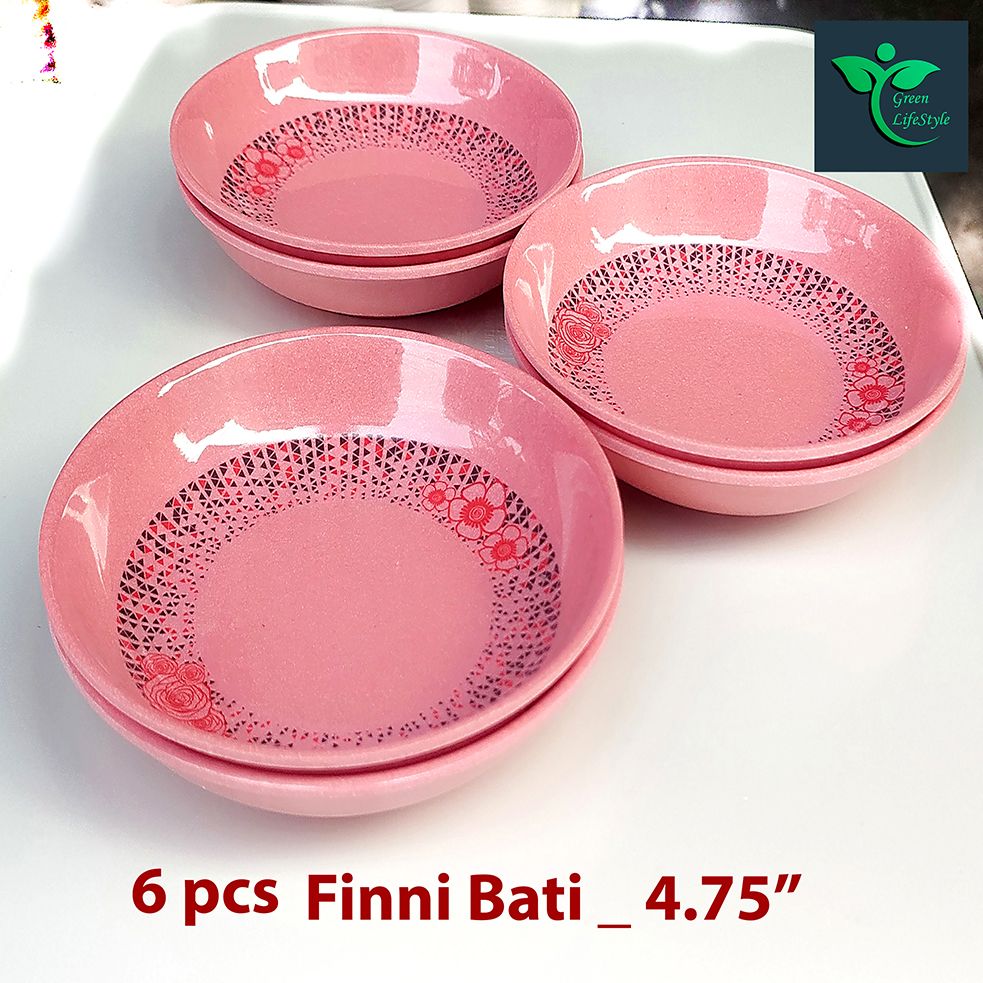 6 Pcs Pink Melamine Finnie Bowls – 4.75'' Durable & Stylish | Ideal for Home & Office Use"