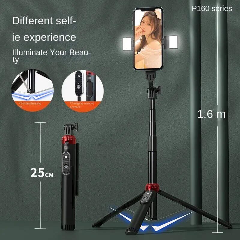 Xiaomi Tripod Selfie Stick Tripod Phone Holder Mobile Bluetooth Tripod Stand with Remote Control Ring Light Telescopic Rod. 