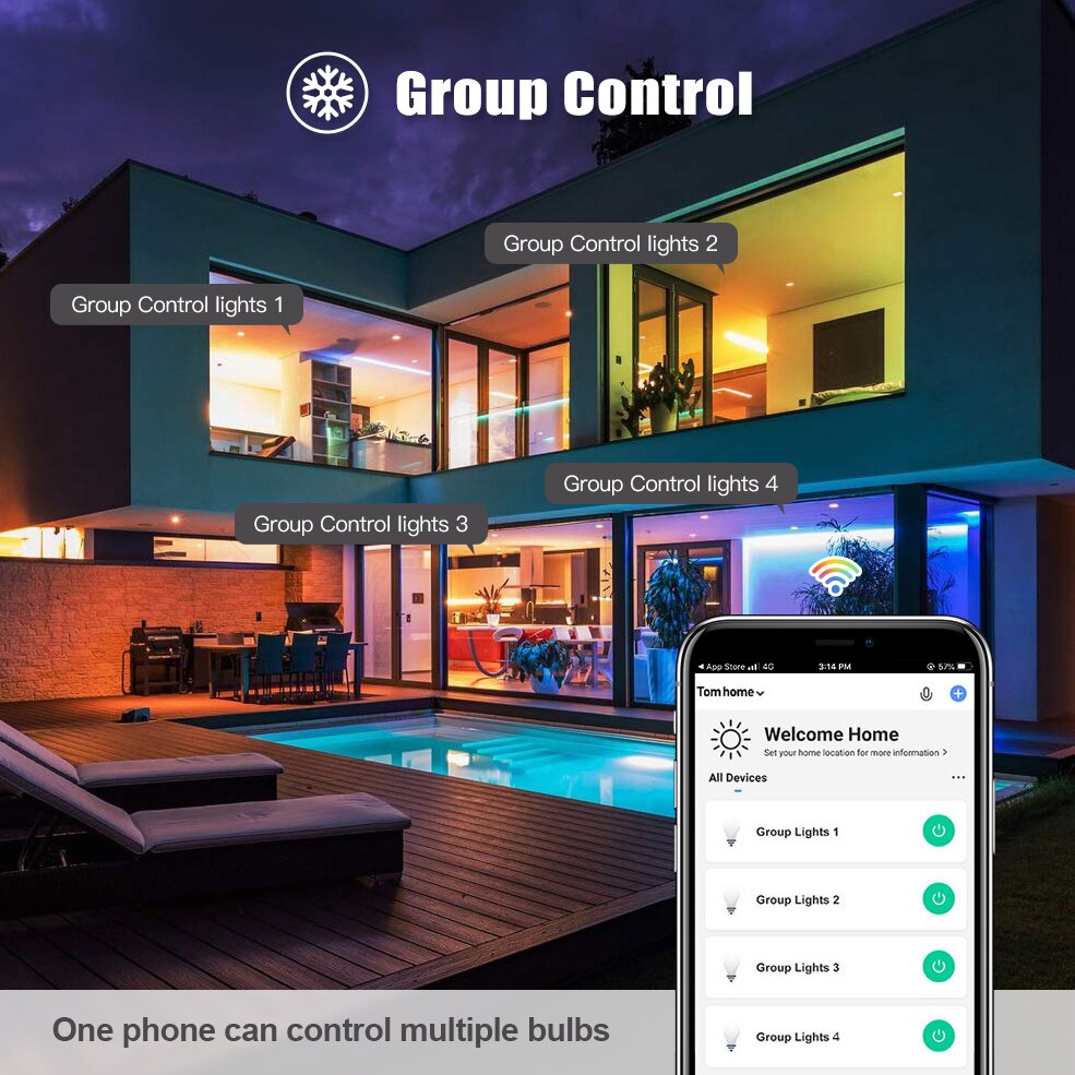 Zigbee 3.0 Tuya Smart Led Bulb Light Table Lamp E27 Wifi RGBCW Color Changing Dimmable 15W Works with Hue Alexa Echo Google Home. 